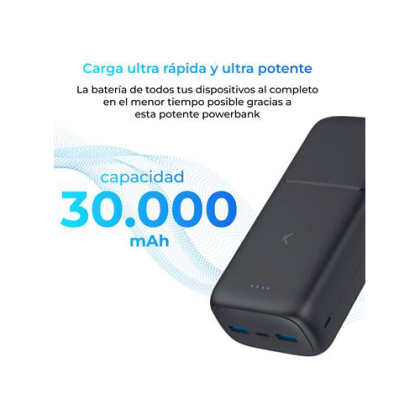 Powerbank-Ksix-Supra-30-000-mAh-20-W-Power-Delivery-Cable-USB-A-a-USB-C-incluido-Carga-simultanea-Negro