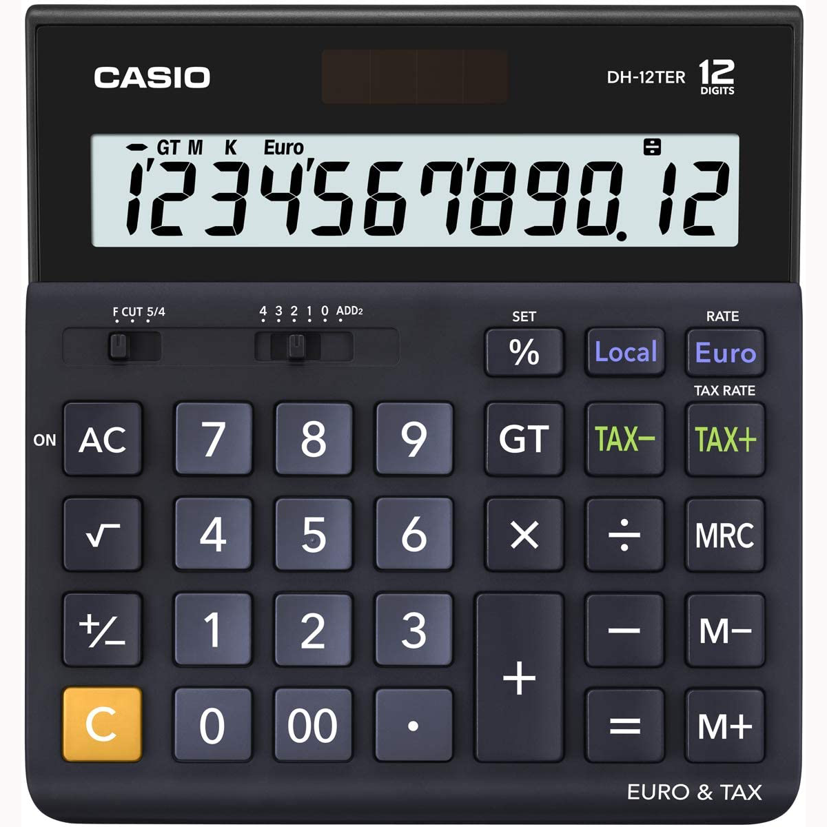 Calculadoras: CALCULADORA DE MESA SOLAR CASIO DH-12TER